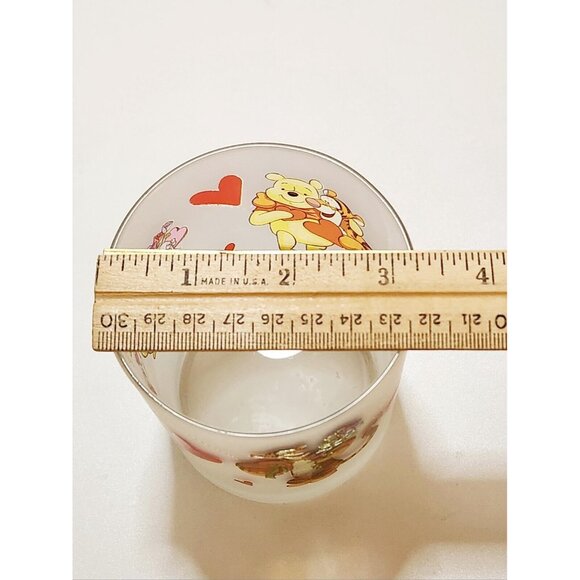 Winnie The Pooh Tigger Piglet VALENTINE'S DAY Frosted Glass Candle Holder 4.25" - Picture 3 of 12